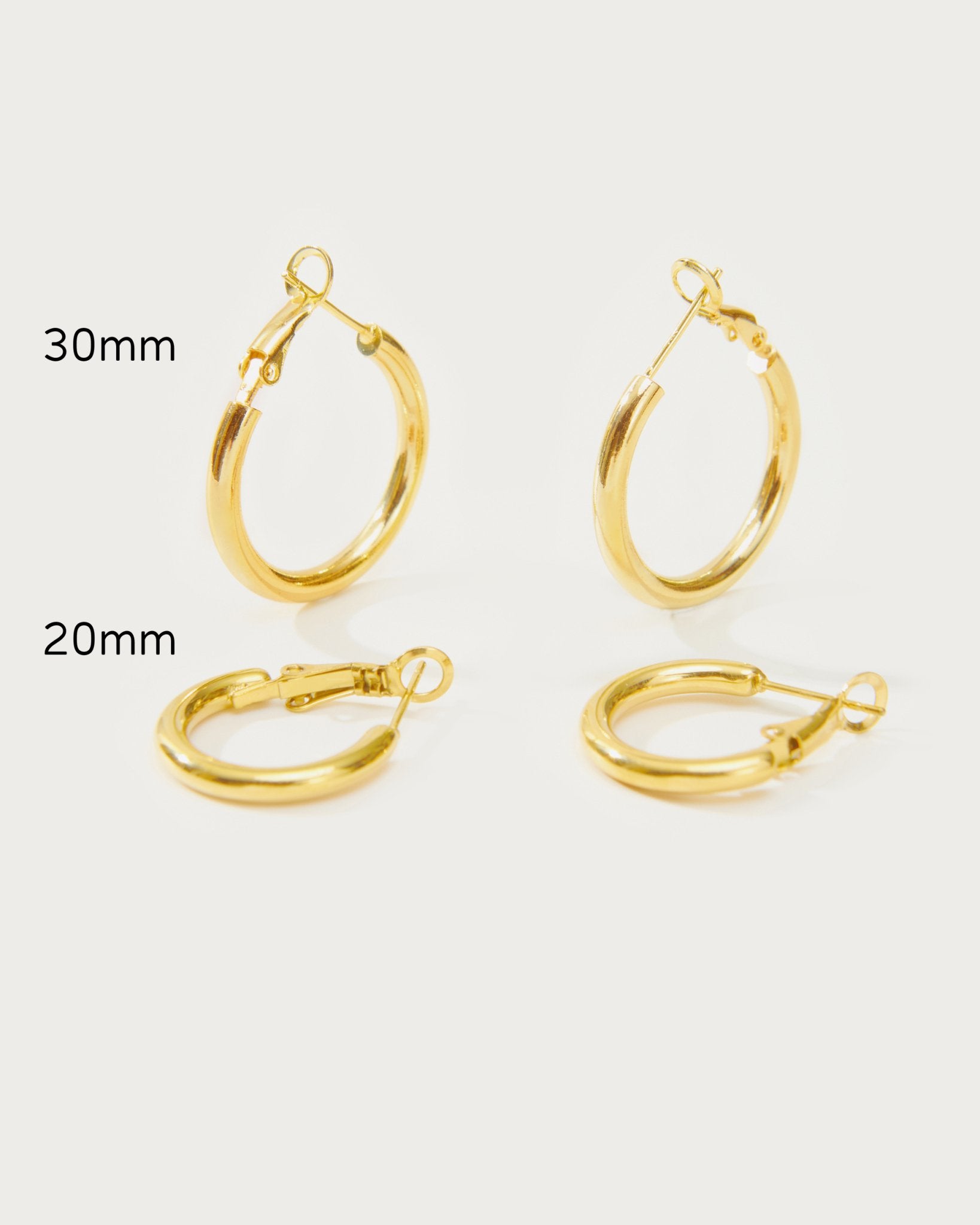 Gold 30mm Endless Hoop Earrings