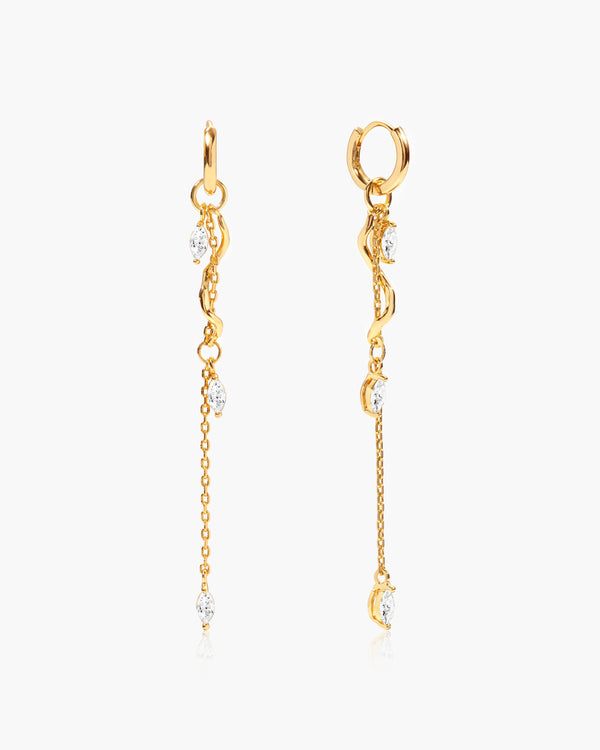 Aria Vine Drop Earrings in Gold - en route jewelry