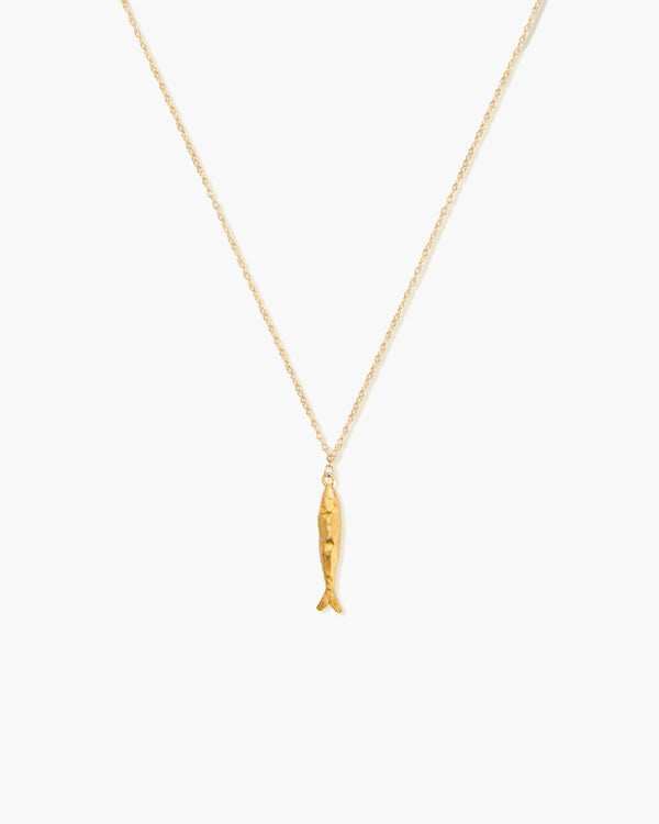 Gold Anchovy Necklace, Silver Anchovy Necklace - En Route Jewelry