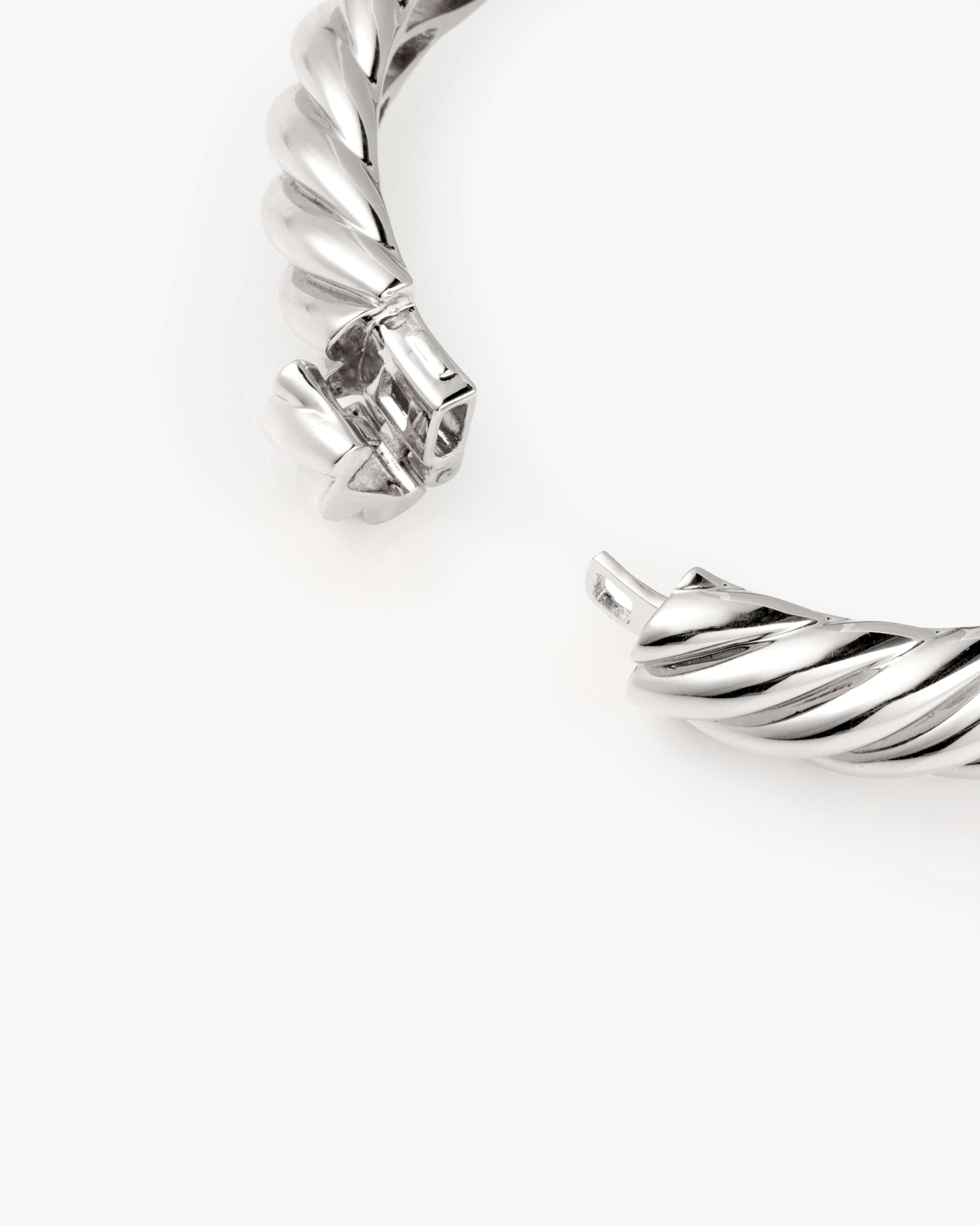 Silver Chunky Braided Bangle