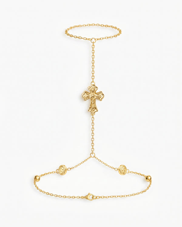 Relic Cross Charm Hand Chain - en route jewelry