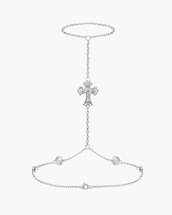 Relic Cross Charm Hand Chain - en route jewelry