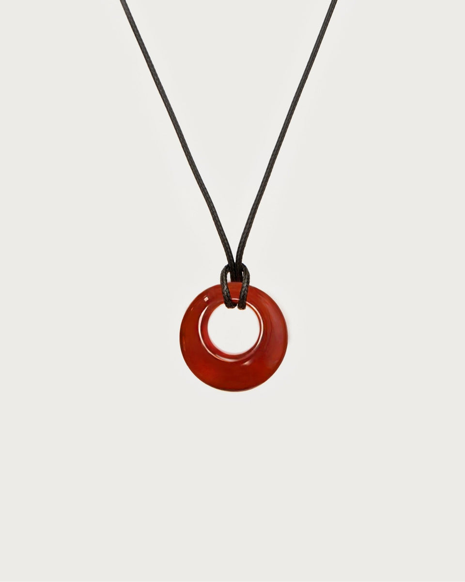 Carnelian Black Cord Necklace | En Route Jewelry | En Route Jewelry