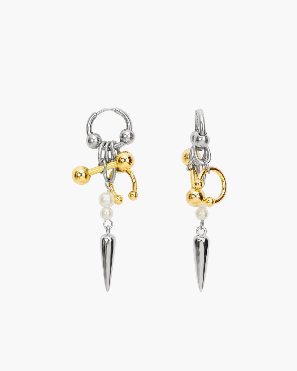 Midnight Muse Earrings | Barbell Pearl Dangles | en route jewelry