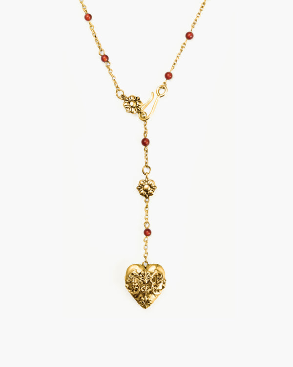 Carnelian Veil Lariat Necklace, Carnelian Veil Lariat Necklace in Gold - En Route Jewelry