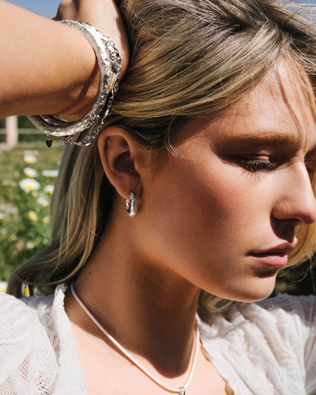 Pendientes Jenny de aro mediano en plata