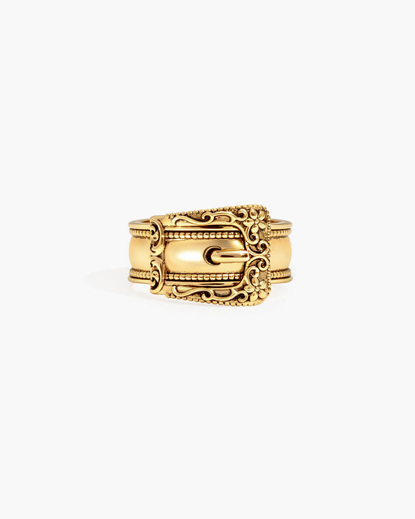 Mojave Buckle Belt Ring, Mojave Buckle Belt Ring in Gold - En Route Jewelry
