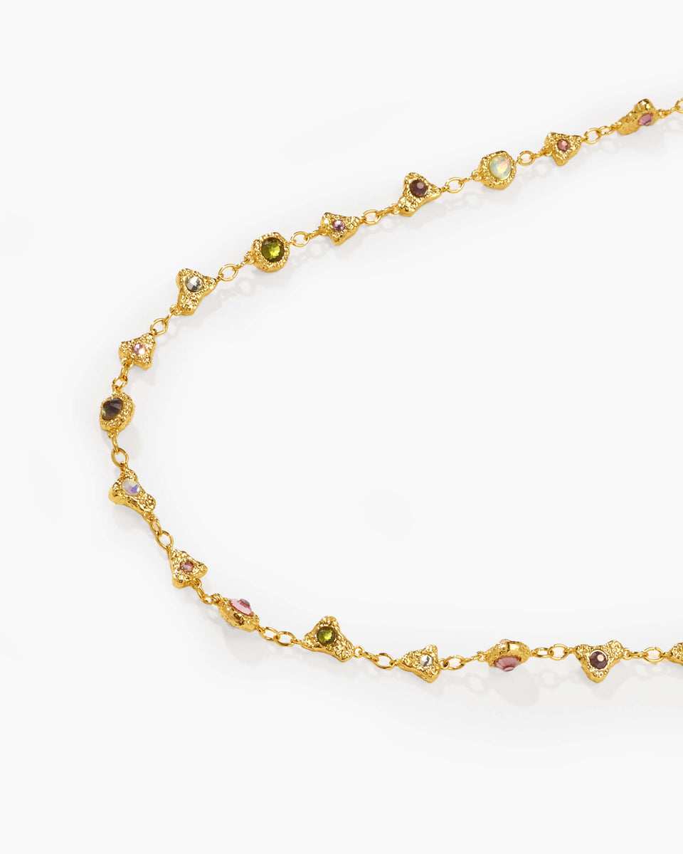 さとこ　crystal ribbon chain necklace Prism Crystal Long Chain | Adjustable Y-Necklace | en route jewelry