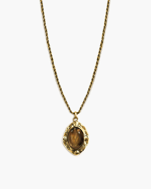 Silver Tiger's Eye Savannah Long Necklace, Gold Tiger's Eye Savannah Long Necklace - En Route Jewelry