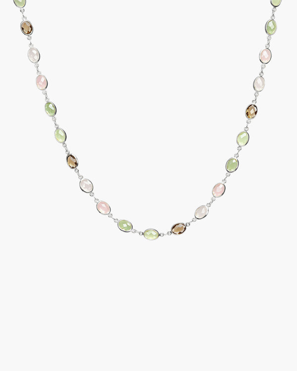 Whimsical Romance Stone Necklace in Silver - en route jewelry