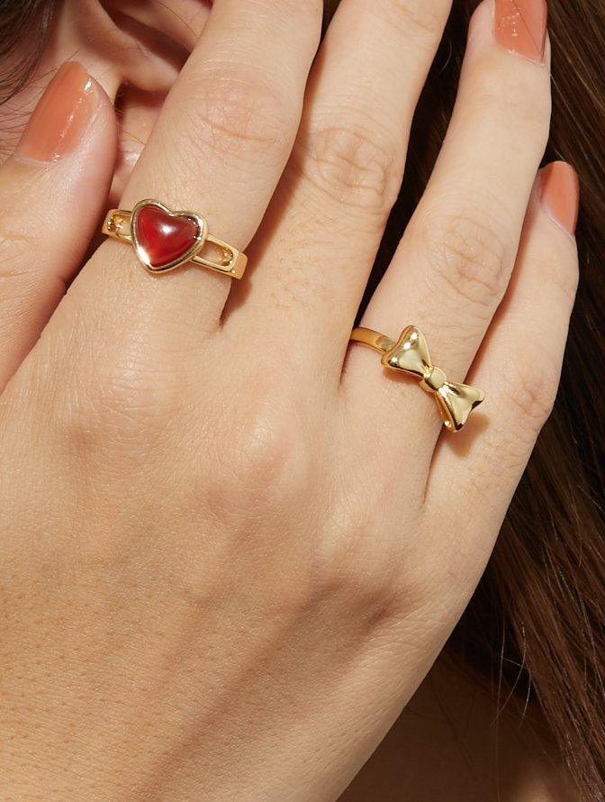 Carnelian Heart Ring en route jewelry1