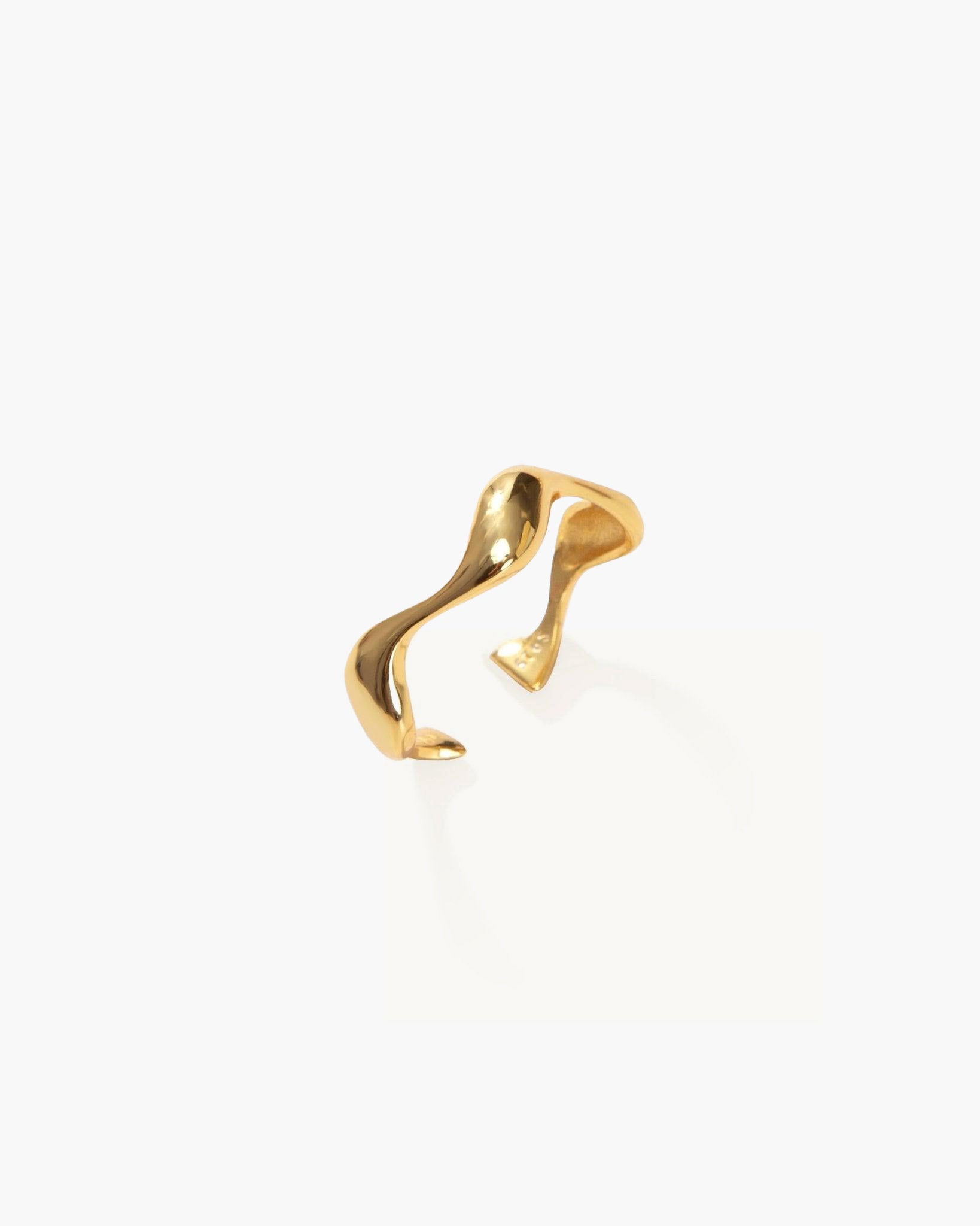 Gold Wave Ear Cuff - En Route Jewelry
