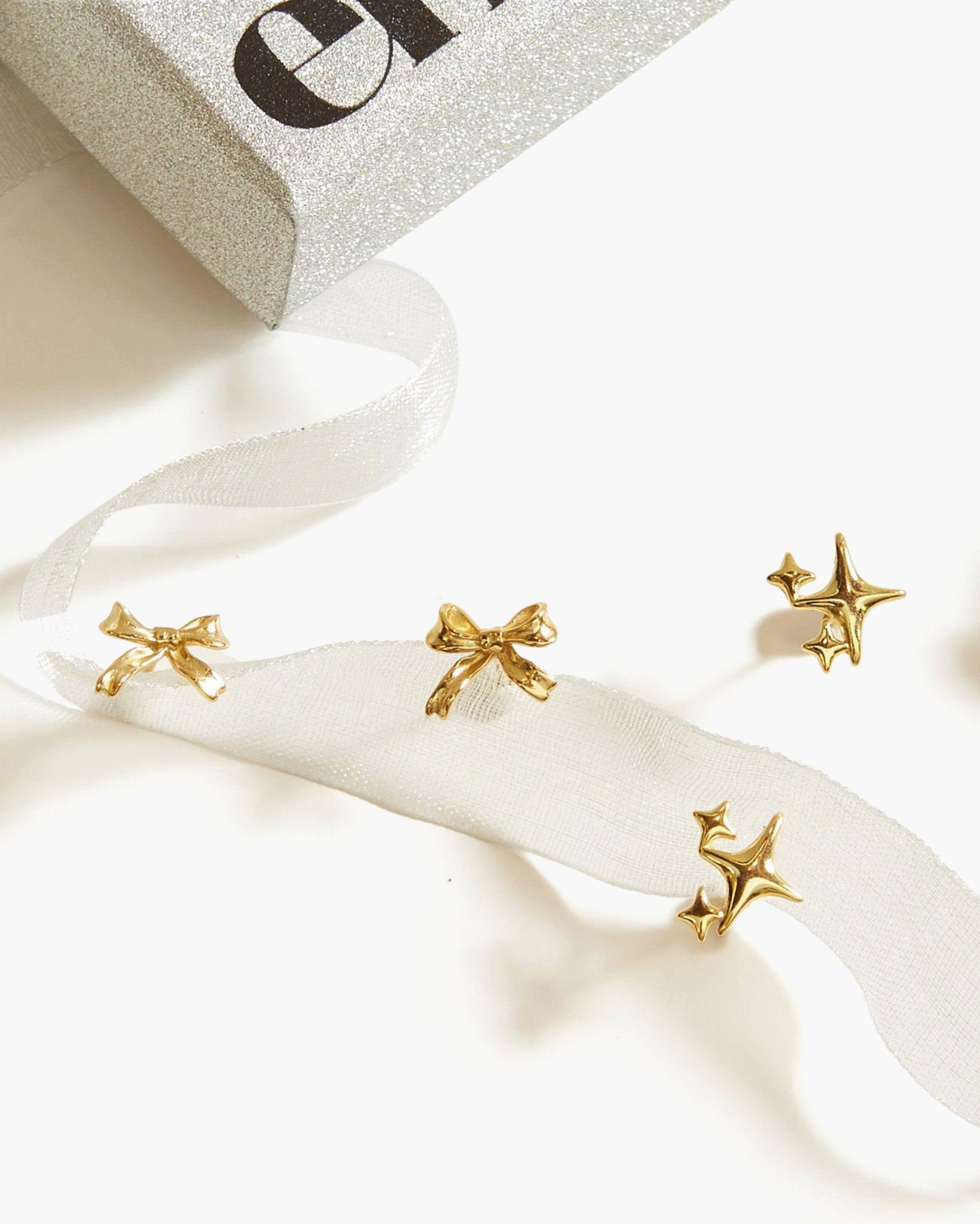 Ribbon Stud Earrings - En Route Jewelry