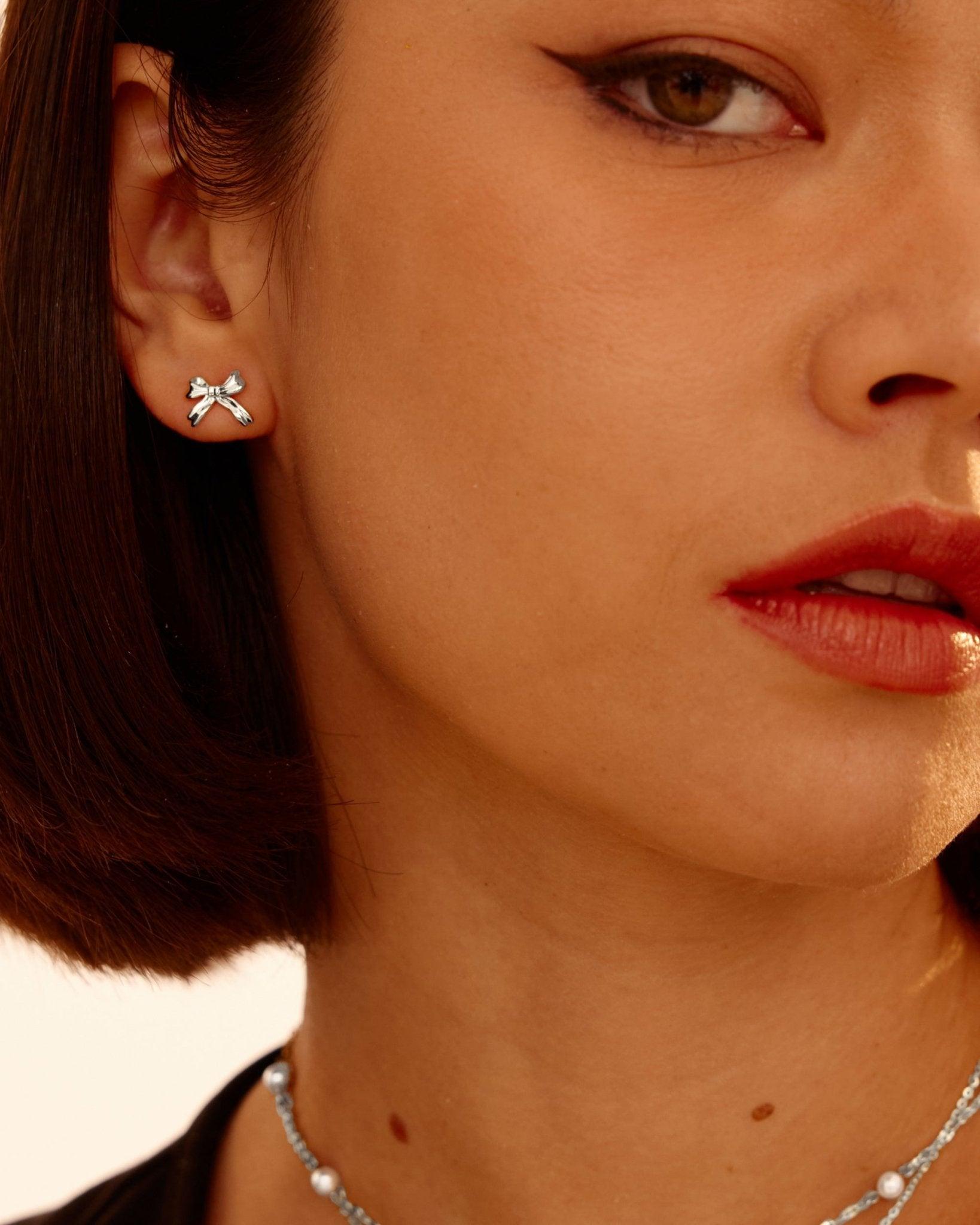 Ribbon Stud Earrings - En Route Jewelry