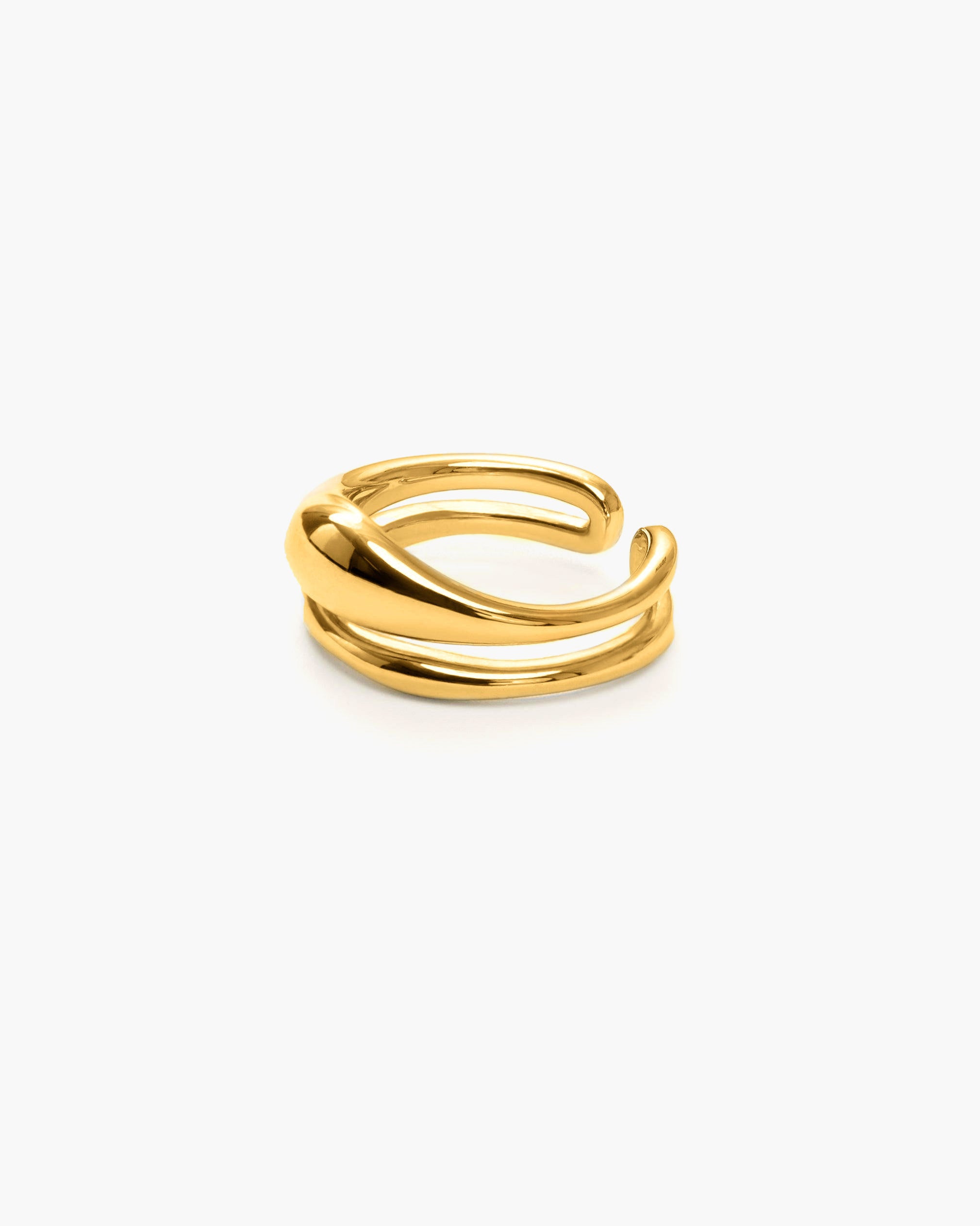 Doppelter geschmolzener Ring in Gold
