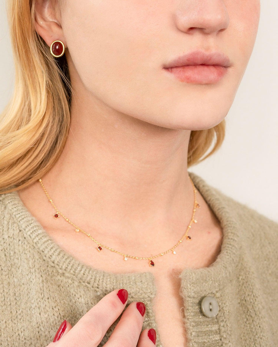 Elysee Necklace in Garnet Red | en route jewelry