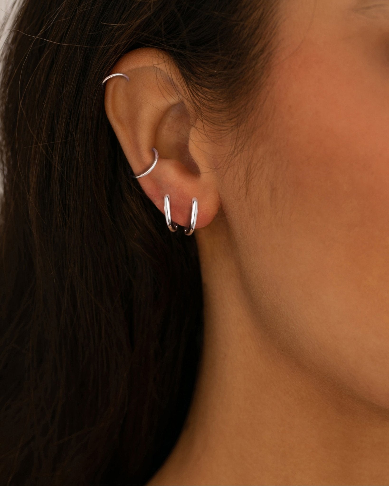 Silver Link Aretes