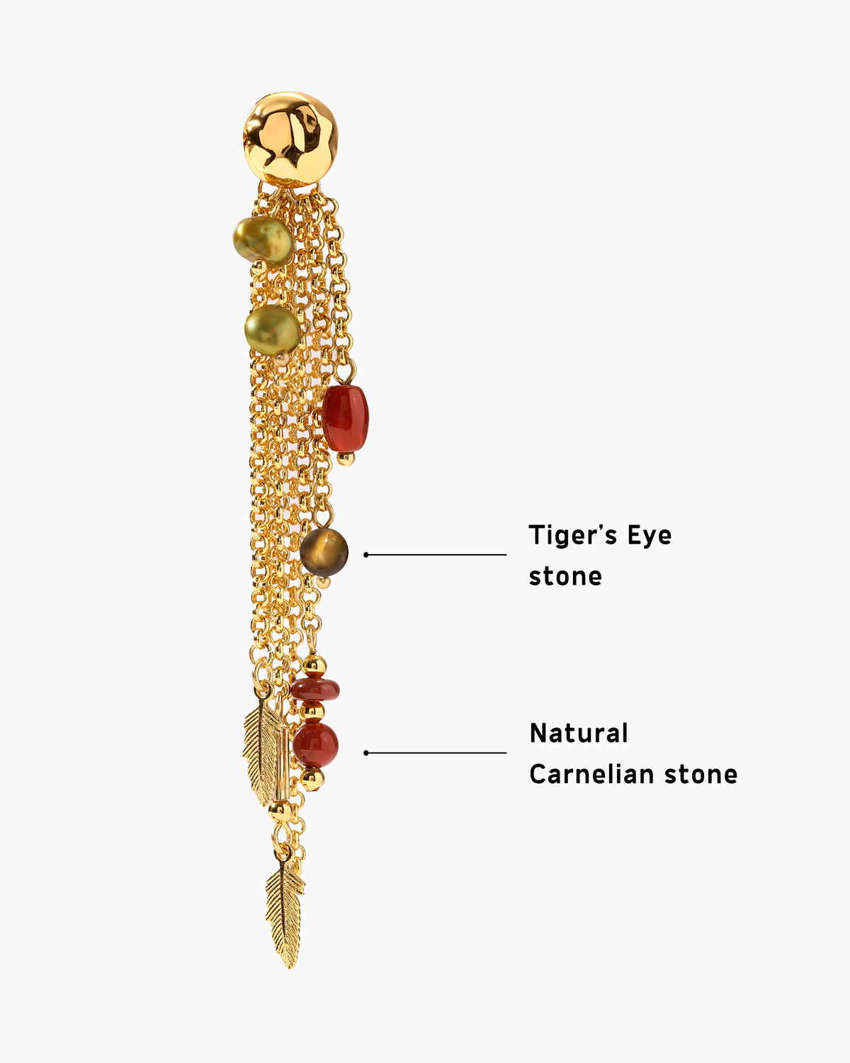 Golden Hush Beaded Tassel Earrings