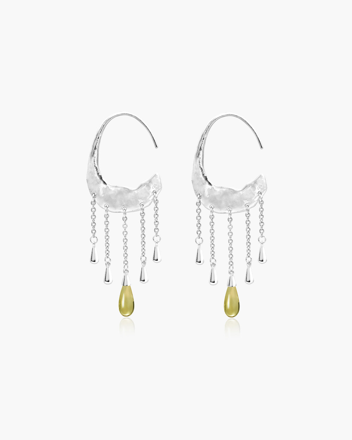 Crescent Tassel Drop Earrings in Gold