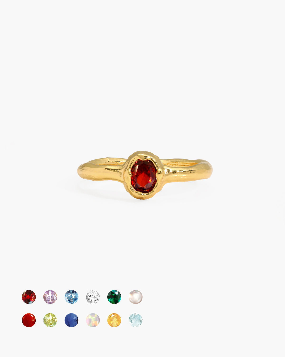 January Birthstone Ring in Gold - en route jewelry