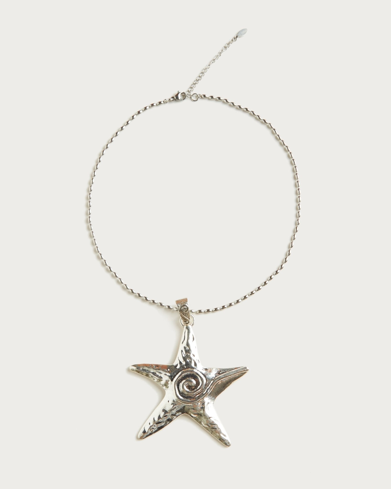 Large Starfish Necklace in Silver