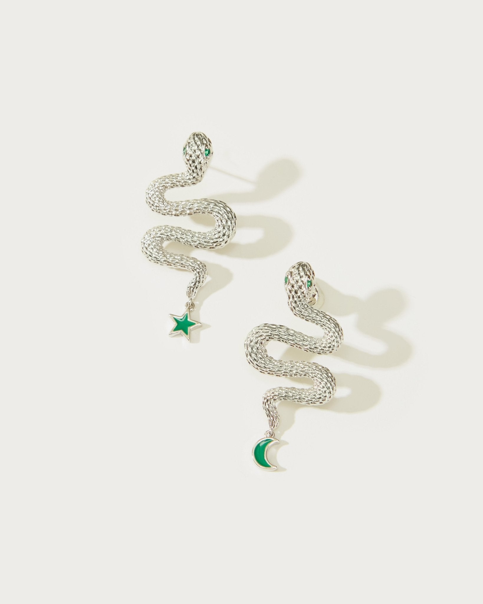 Snake Earrings in Silver