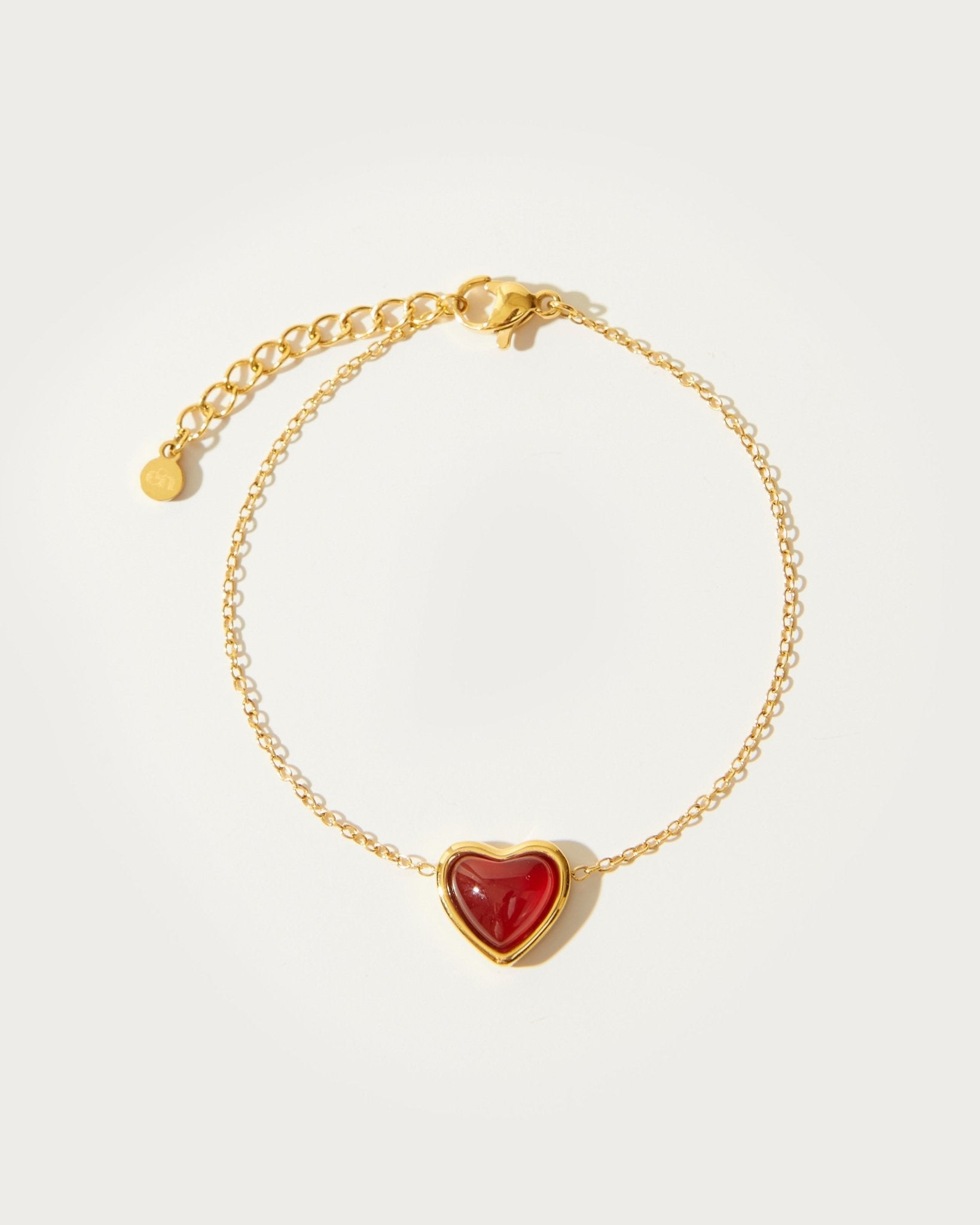 Carnelian Stone Heart Bracelet