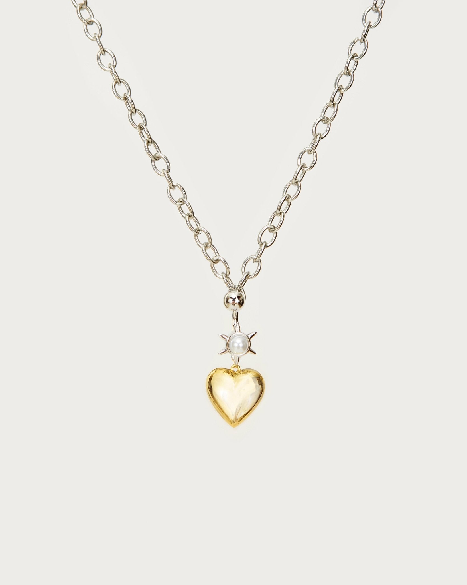 Duet Mixed Heart Collier With Pearl