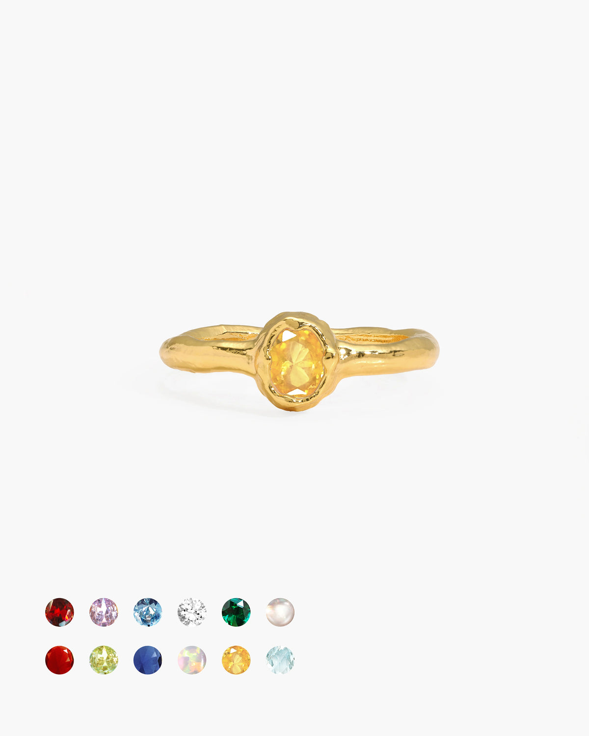 Anillo de piedra natal en oro - enero
