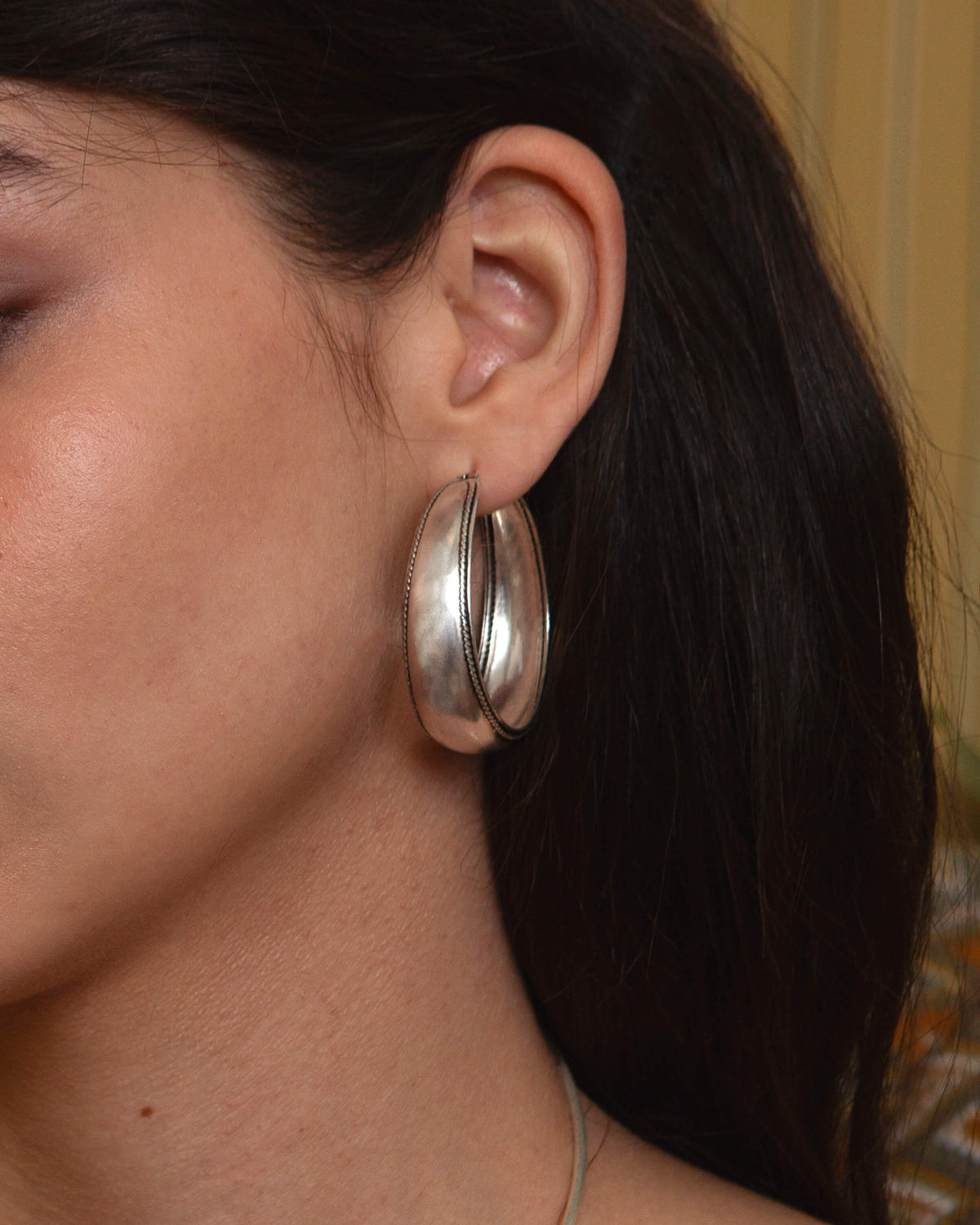 Orin Large Hoop Earrings in Silver