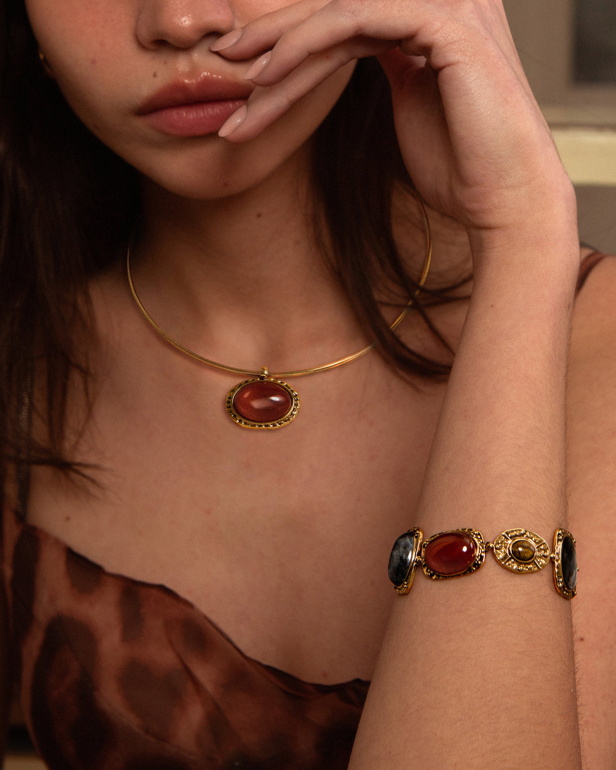 Ensemble Collier Ras-du-cou Venus et Bracelet Athena en Or