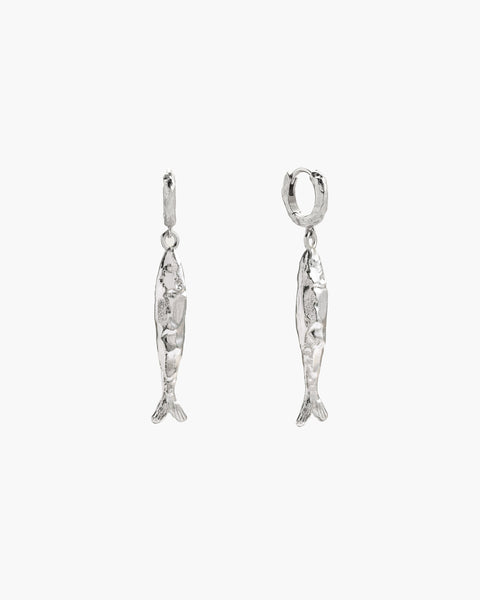 Silver Anchovy Earrings
