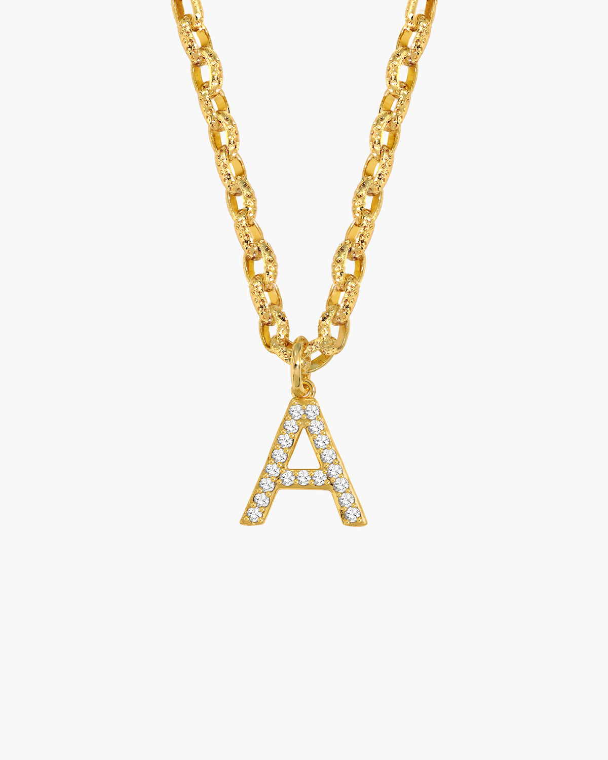 Pavé Initial Chain Necklace - en route jewelry