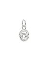 Birthstone Charm in Silver - Silver / April - crystal
