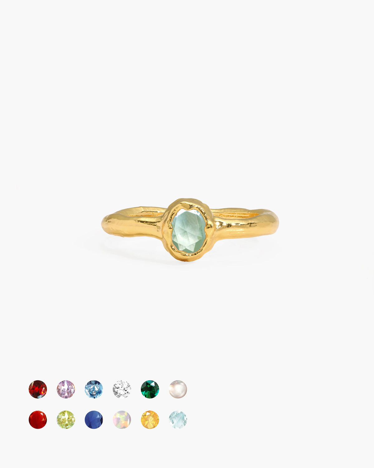 Anillo de piedra natal en oro - enero