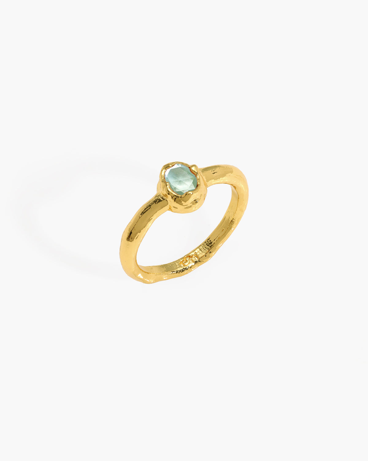 Anillo de piedra natal en oro - enero
