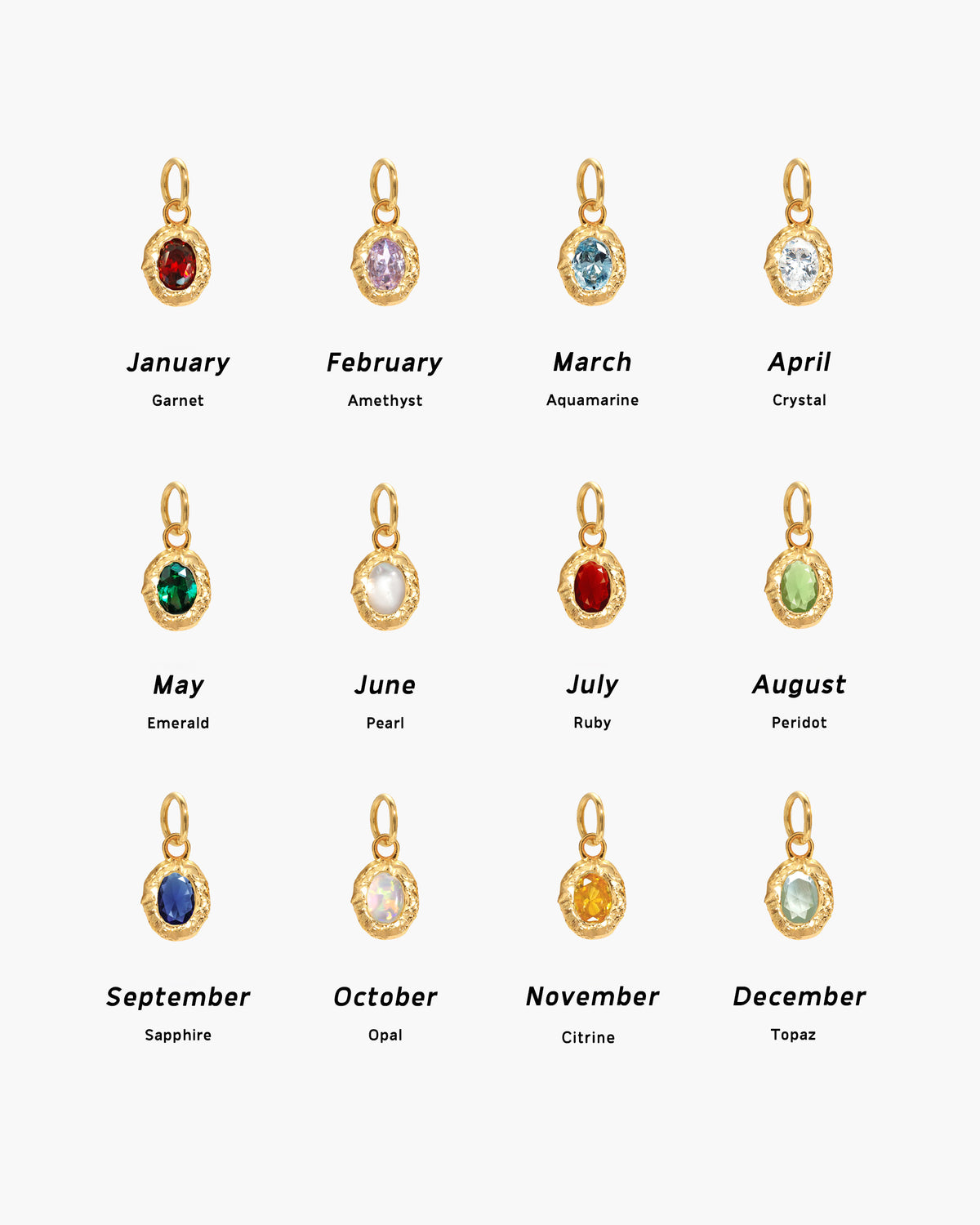 Breloque pierre de naissance en argent