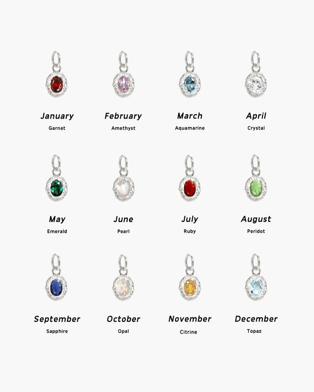 Birthstone Charm in Silver - En Route Jewelry