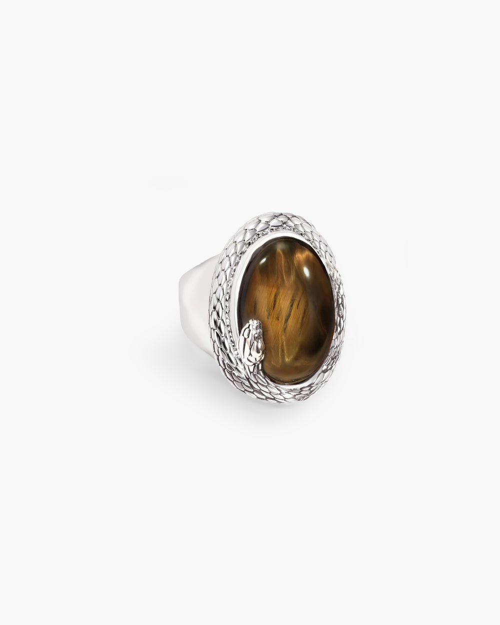 Anillo de piedra Ojo de Tigre en espiral