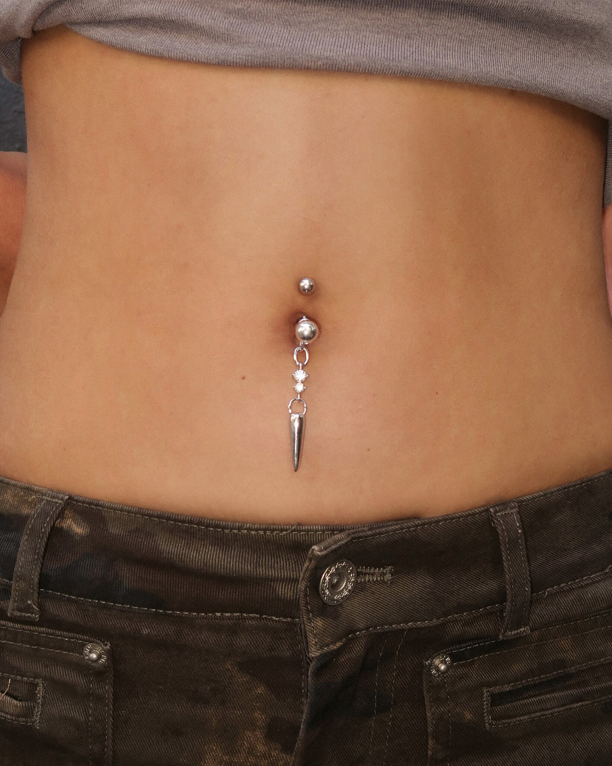 Everette Cross Belly Ring in Silver