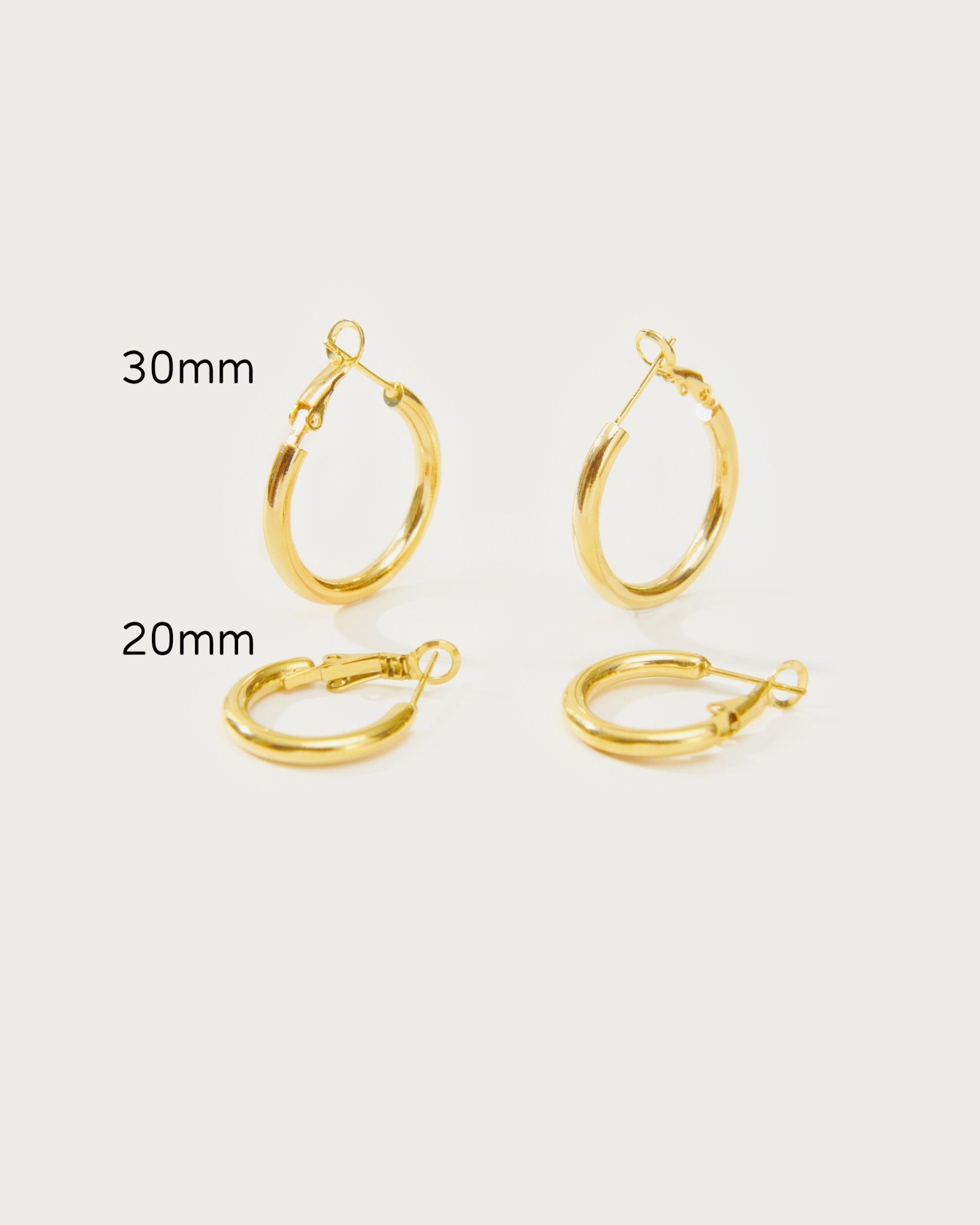 Gold Endless Hoop Earrings Set