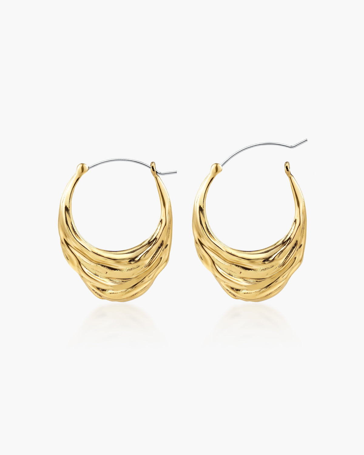 Liquid Shell Hoop Earrings in Gold - en route jewelry
