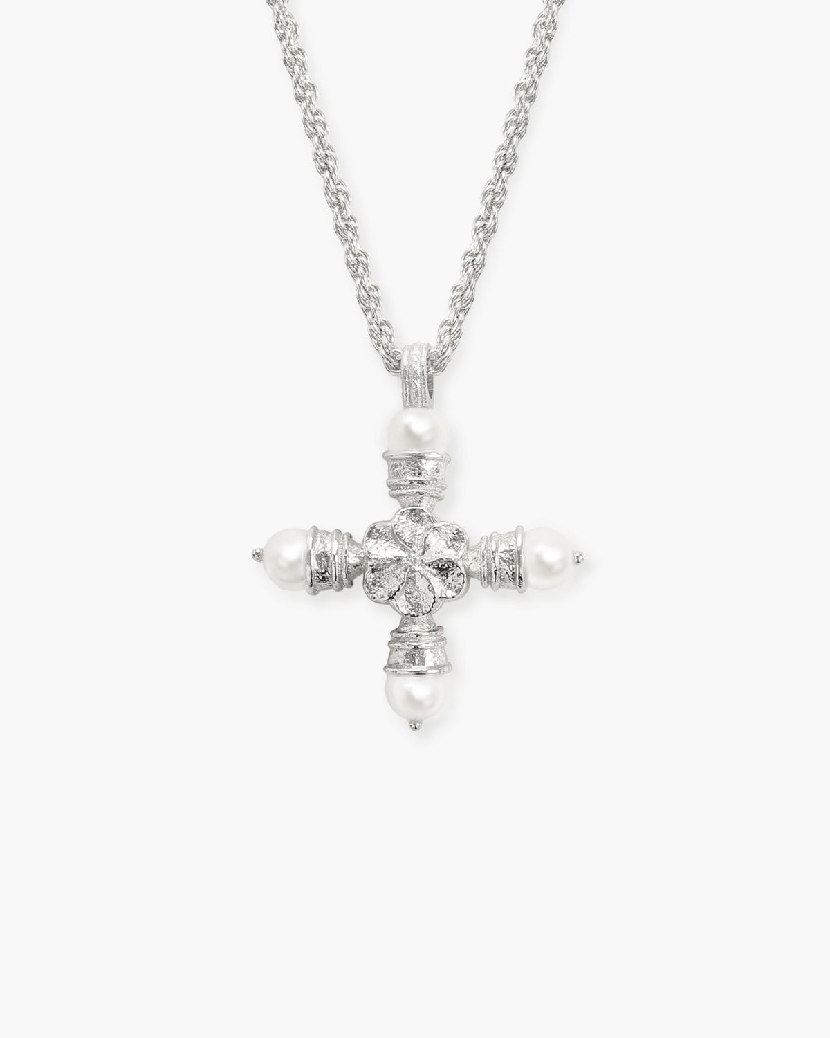 Collana a croce Florence Pearl in argento