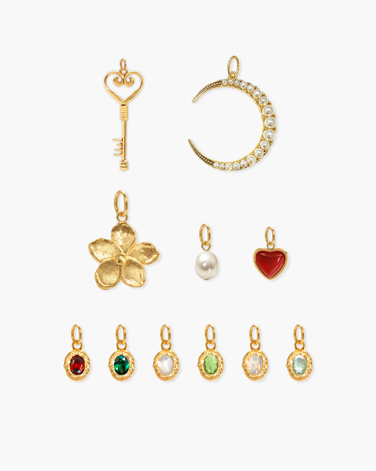 Tiny Meanings & Birthstone Charm in Gold - En Route Jewelry