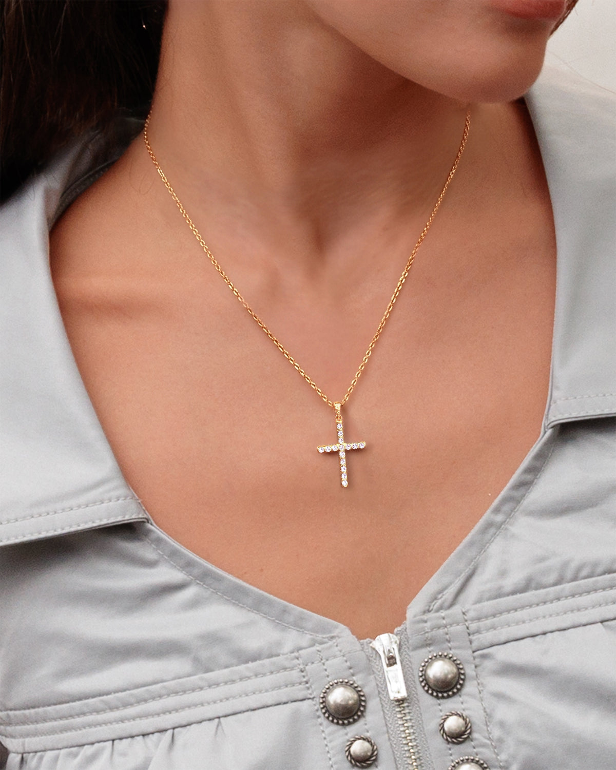 Pavé Cross Necklace