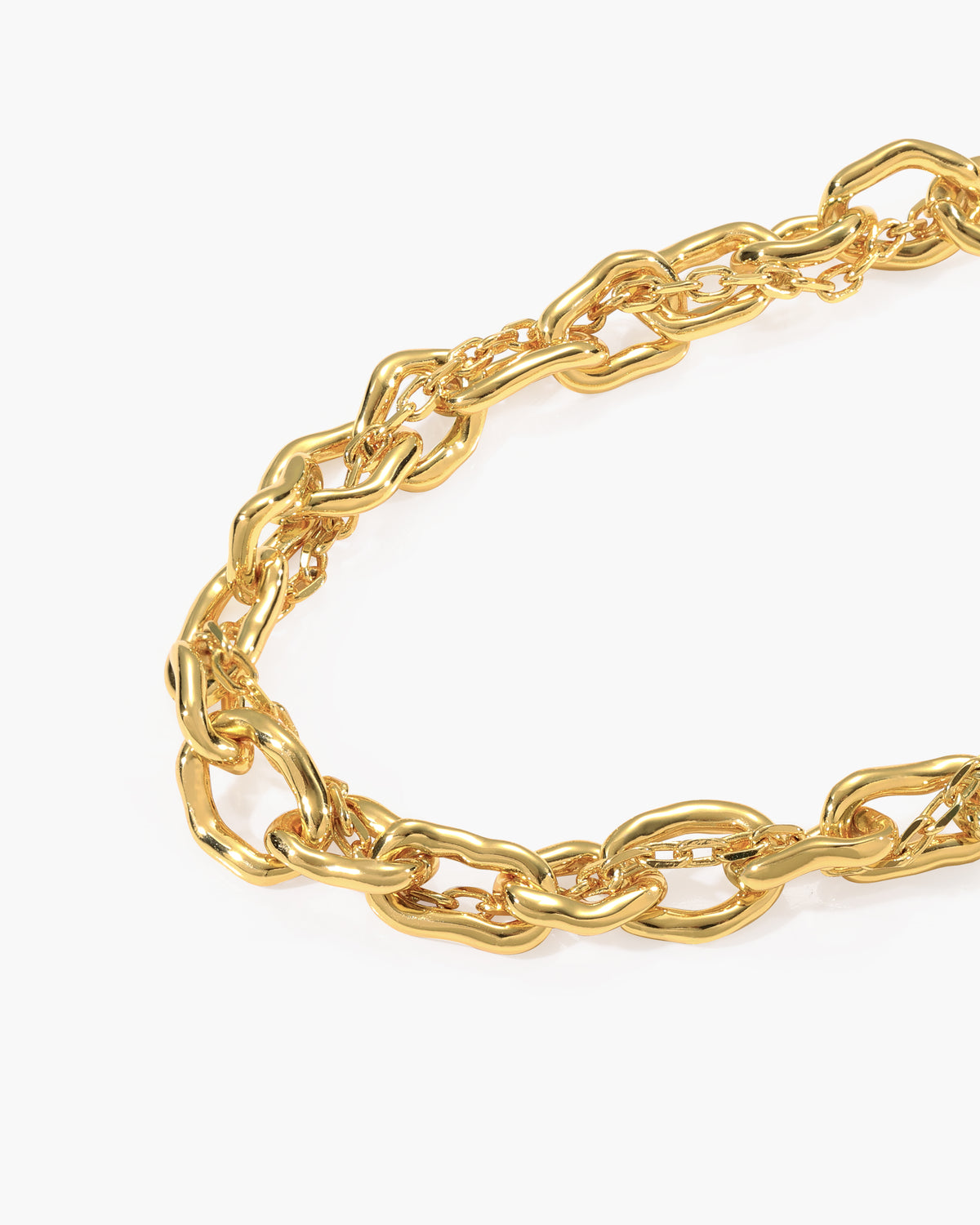 Molten Dual Chain Bracelet in Gold - en route jewelry