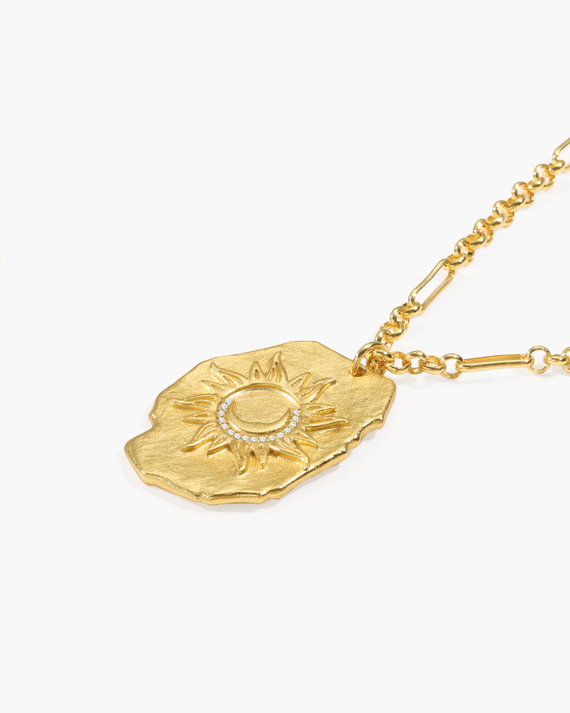 Sol Relic Necklace | Statement Sun Pendant | en route jewelry