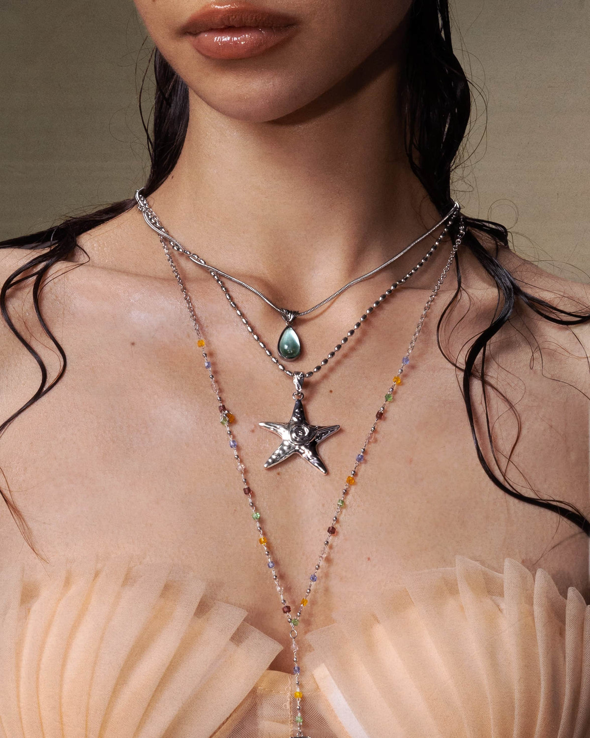 Silver Starfish Necklace