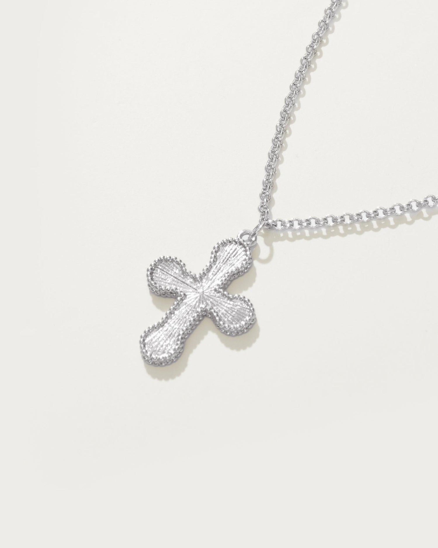 Mini Cross Pendant in Silver Collar