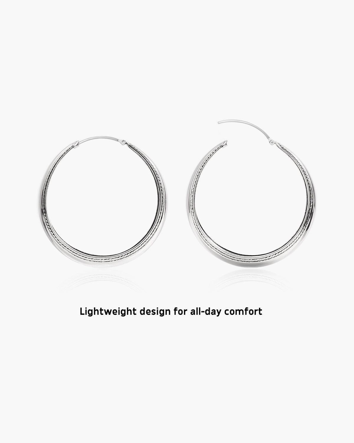 Orin Large Hoop Earrings in Silver
